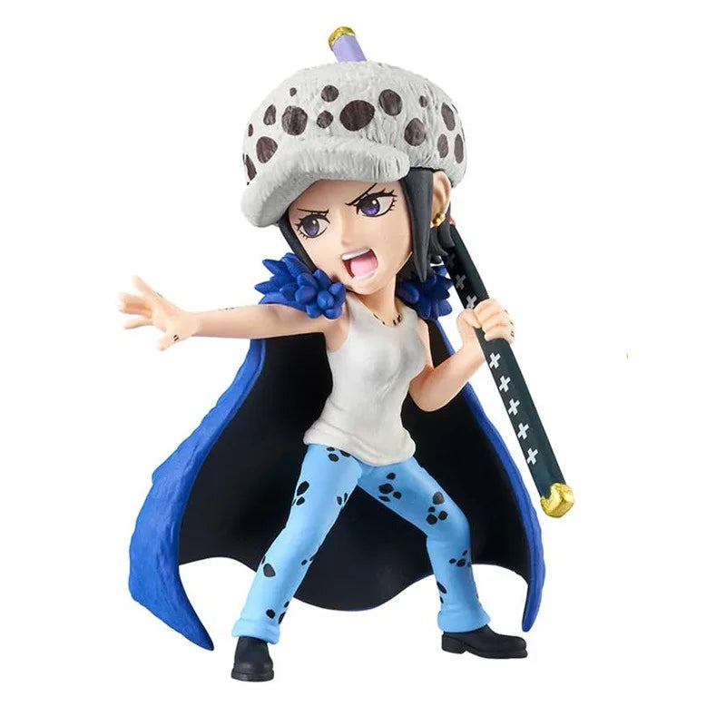 Original Anime One Piece Blackbeard Pirates Edward Teach Law Doc Q Van Auger PVC WCF Action Figures Toys for Children Collector